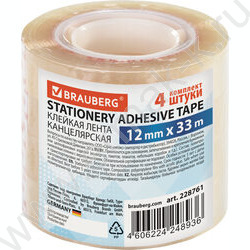 Скотч 12*33 прозр./КОМПЛЕКТ -4шт NEW | Фото 1