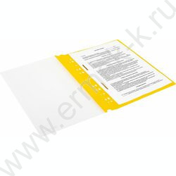 Скоросшиватель пл  140/180 мкм желтый, прозрач. вверхний лист NEW | Фото 9