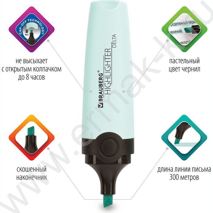 Текстовыделитель /бирюзовый/ 1-5мм косой "DELTA PASTEL" | Фото 7