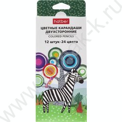 Карандаши  24цв/12шт /двухсторонние, трехгранные, дерево /картон.упак., европодвес NEW | Фото 1
