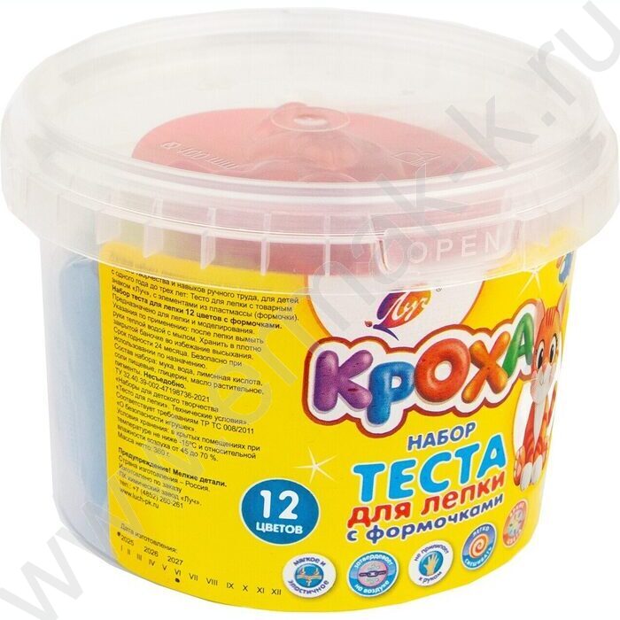Тесто д/лепки  12цв 330г с формочками | Фото 2