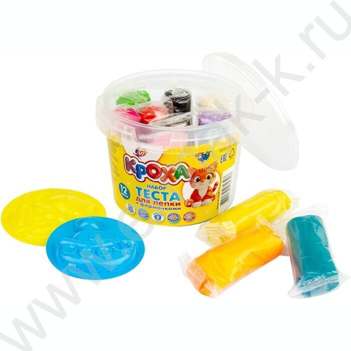 Тесто д/лепки  12цв 330г с формочками | Фото 3