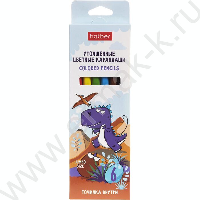 Карандаши   6цв Jumbo /утолщенные /шестигранные /+точилка /карт. кор. | Фото 1