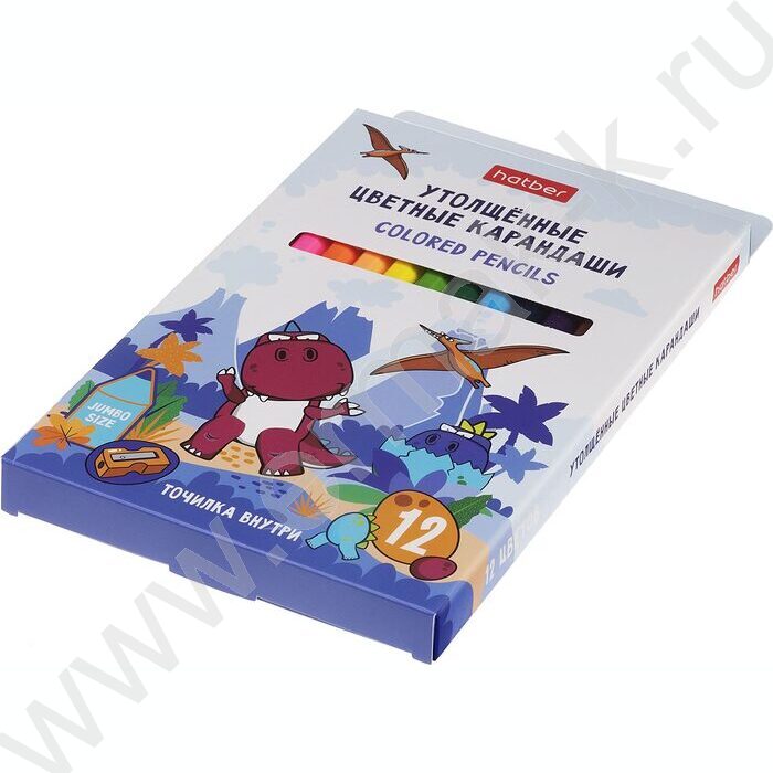Карандаши  12цв Jumbo /утолщенные /шестигранные /+точилка /карт. кор. | Фото 2