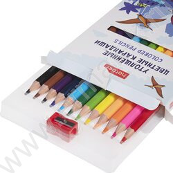 Карандаши  12цв Jumbo /утолщенные /шестигранные /+точилка /карт. кор. NEW | Фото 3