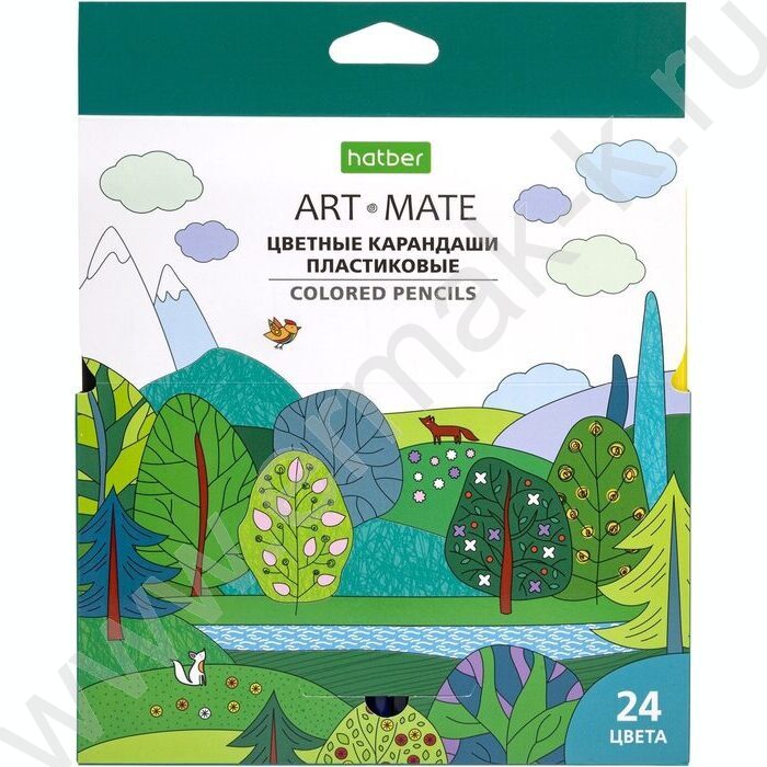 Карандаши пластиковые 24цв Art-Mate /карт. короб. с европодвесом | Фото 1