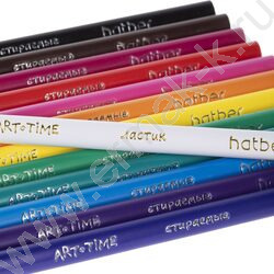 Карандаши пластиковые стираемые 12цв  + 1 карандаш-ластик Art-Mate /карт. короб. с европодвесом NEW | Фото 6