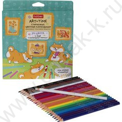 Карандаши пластиковые стираемые 24цв  + 1 карандаш-ластик Art-Mate /карт. короб. с европодвесом NEW | Фото 3