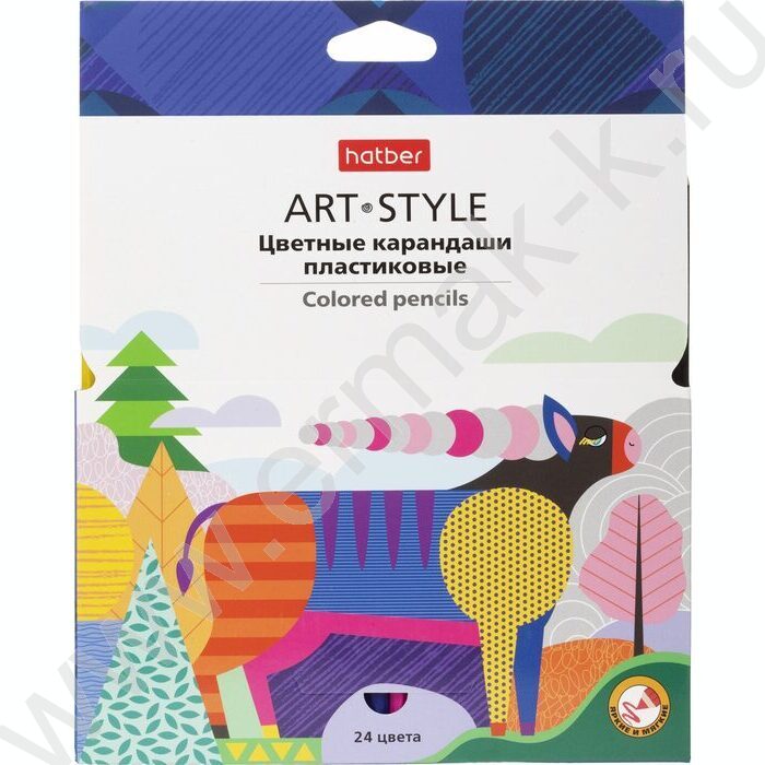 Карандаши пластиковые 24цв Art-Style /карт. короб. с европодвесом | Фото 1