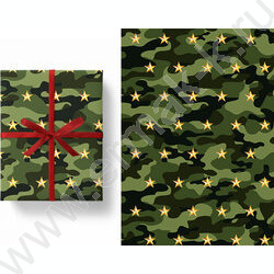 Бумага упаковочная глянцевая 100см*70см Милитари/80гр/м2 NEW | Фото 1