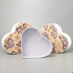 Коробка подарочная 3в1 сердце с прозрачной крышкой, белый 28x25,2x11 / 25,2x23x10 / 23x20,7x8,5с NEW | Фото 2