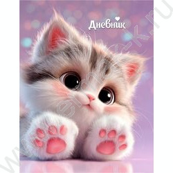 Дневник 1-11кл. /тв.обл./мат.лам./глиттер "Милый котик-6" NEW | Фото 1