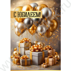 Открытка 196*277мм "С Юбилеем! " текст NEW | Фото 1