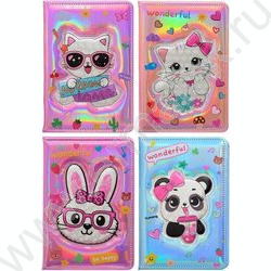 Блокнот-ежедневник 80л 21*14,5см "Животные" яркая перламутровая обложка с поролоном, объёмная ап NEW | Фото 1