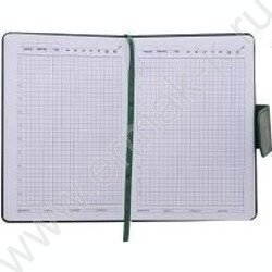 Ежедневник н/дат 14,5*21 116л/кожезаменитель под нубук, зеленый цвет, металлическая застёжка на  NEW | Фото 3