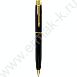 Ручка шар метал пов.мех. 2шт/объёмный чёрный корпус с элементами золота; цвет чернил-синий; пода NEW | Фото 1