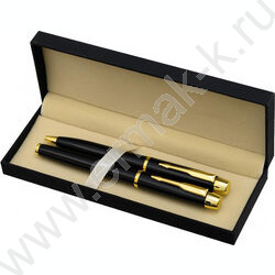 Ручка шар метал пов.мех. 2шт/объёмный чёрный корпус с элементами золота; цвет чернил-синий; пода NEW | Фото 4