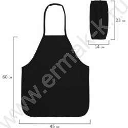 Фартук-накидка д/труда с нарукавниками /3 кармана, черный NEW | Фото 4