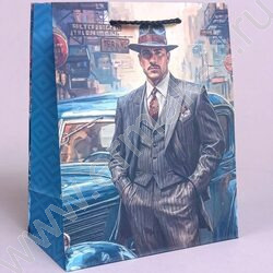 Пакет подарочный бумажный 18*23см Мужской микс NEW | Фото 3