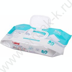 Полотенца влажные  80шт большие XXL, 16,5х25см, с аллантоином и коллоидным серебром /с крышкой NEW | Фото 3