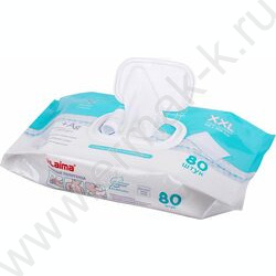 Полотенца влажные  80шт большие XXL, 16,5х25см, с аллантоином и коллоидным серебром /с крышкой NEW | Фото 4