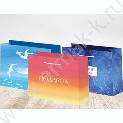 Пакет подарочный бумажный 23*18см Общий микс NEW | Фото 1