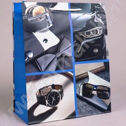 Пакет подарочный бумажный 26*32см Мужской микс NEW | Фото 5