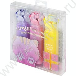 Текстовыделитель /набор  3цв/ Замурчательные лапки /форма наконечника:скошенная NEW | Фото 1
