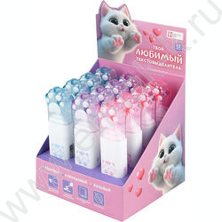 Текстовыделитель /ассорти/ косой Пушистые лапки /софт-тач покрытие,бокс 12шт NEW | Фото 4