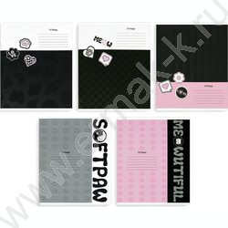 Тетрадь  24л клетка "Кошачья эстетика" /выборочный  УФ-лак/ ассорти NEW | Фото 1