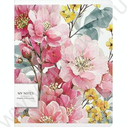 Тетрадь  48л клетка "Цветы" /тиснение фольгой/ ассорти NEW | Фото 2