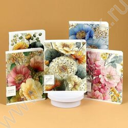 Тетрадь  48л клетка "Цветы" /тиснение фольгой/ ассорти NEW | Фото 6