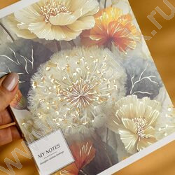 Тетрадь  48л клетка "Цветы" /тиснение фольгой/ ассорти NEW | Фото 8