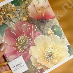 Тетрадь  48л клетка "Цветы" /тиснение фольгой/ ассорти NEW | Фото 9