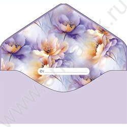 Конверт д/денег  83*167мм  "Цветок" NEW | Фото 2