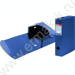 Короб архивный на кнопке, пластиковый 800 мкм, для документов A4 (33*24,5*7 см) 1отд. /синий NEW | Фото 2