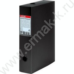 Короб архивный на кнопке, пластиковый 800 мкм, для документов A4 (33*24,5*7 см) 1отд. /черный NEW | Фото 1