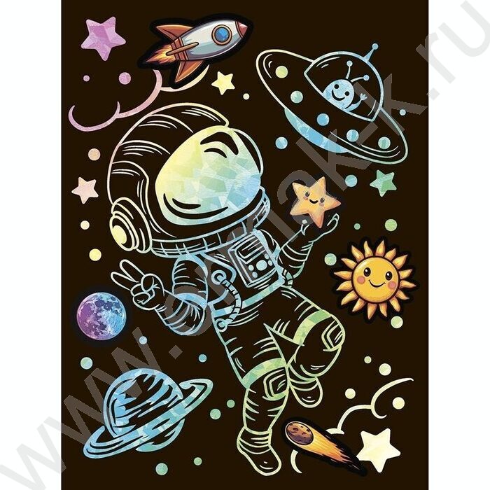 Набор д/творчества Гравюра голография Космонавт NEW | Фото 3