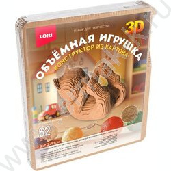 Конструктор из картона. Объёмная игрушка "Игривый котёнок" NEW | Фото 1