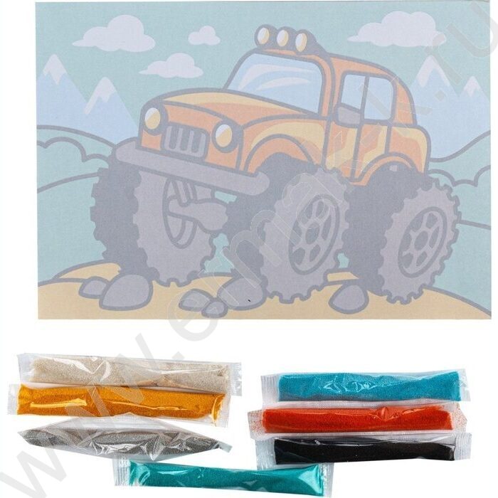 Набор д/творчества Фреска. Картина из песка "Монстр-трак" NEW | Фото 3