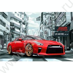 Альбом д/рисования 20л "Красное авто в городе" лен NEW | Фото 1