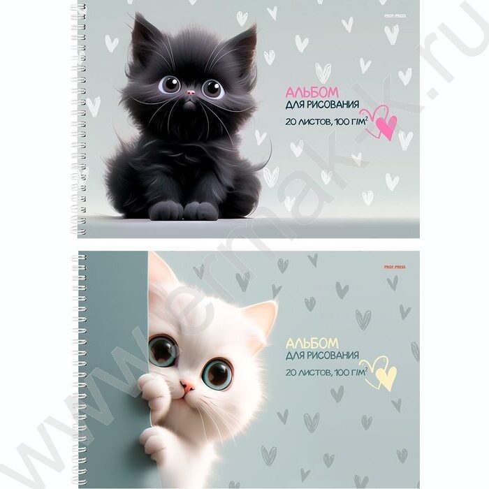 Альбом д/рисования-спираль 20л "Милые котики-3" NEW | Фото 1