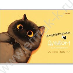 Альбом д/рисования-склейка 20л "Замурчательный кот" NEW | Фото 1