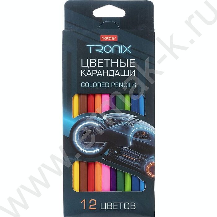 Карандаши  12цв Tronix /трехгранные /карт. короб с европодвесом NEW | Фото 1