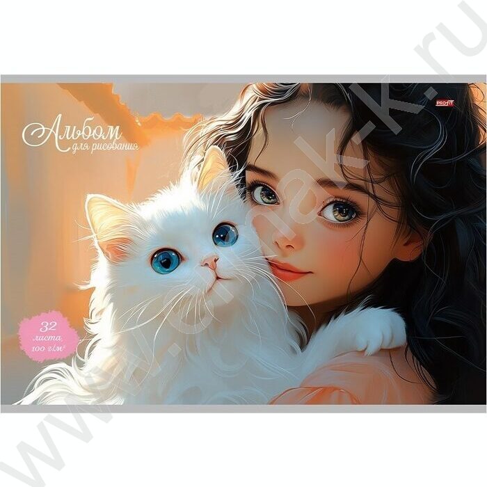 Альбом д/рисования 32л "Девочка и зверушка" ассорти NEW | Фото 4