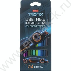 Карандаши  24цв Tronix /трехгранные /карт. короб с европодвесом NEW | Фото 1