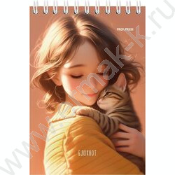 Блокнот  40л А6 спираль "Девушки и питомцы-2" ассорти NEW | Фото 2