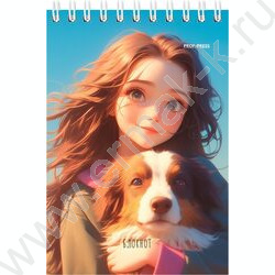 Блокнот  40л А6 спираль "Девушки и питомцы-2" ассорти NEW | Фото 5