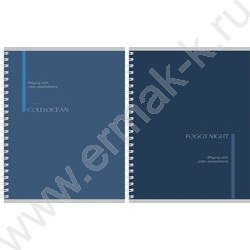 Тетрадь  96л клетка/спираль "Дизайн в синих тонах-1" ассорти NEW | Фото 1