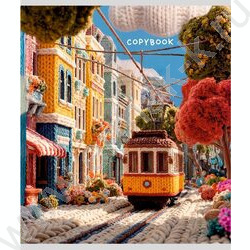 Тетрадь  48л клетка "Вязаные города" /холст/ 5видов NEW | Фото 5